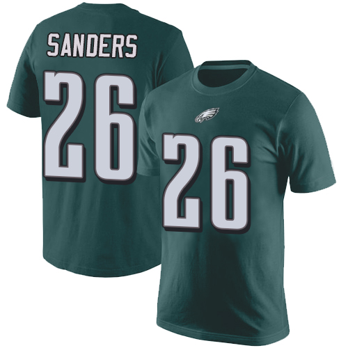 Men Philadelphia Eagles #26 Miles Sanders Green Rush Pride Name and Number NFL T Shirt->philadelphia eagles->NFL Jersey